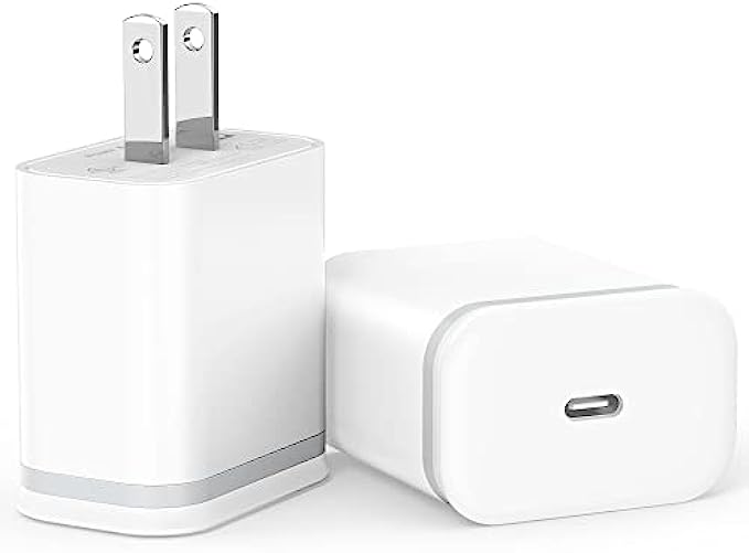 LUOATIP 20W 2-Pack USB C Fast Charger for iPhone 13/13 Mini/13 Pro/13 Pro Max 12 11 SE XS XR X 8, iPad Pro, AirPods Pro, PD 3.0 USBC Plug Cube Type C Wall Charging Block Power Adapter Box Brick