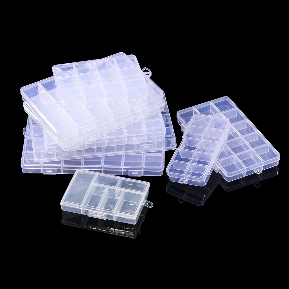 St.kunkka 1Pc 28/12 Compartment Transparent Plastic Storage Box Jewelry Storage Box for DIY Jewelry Storage Home Strong Storage, etc.