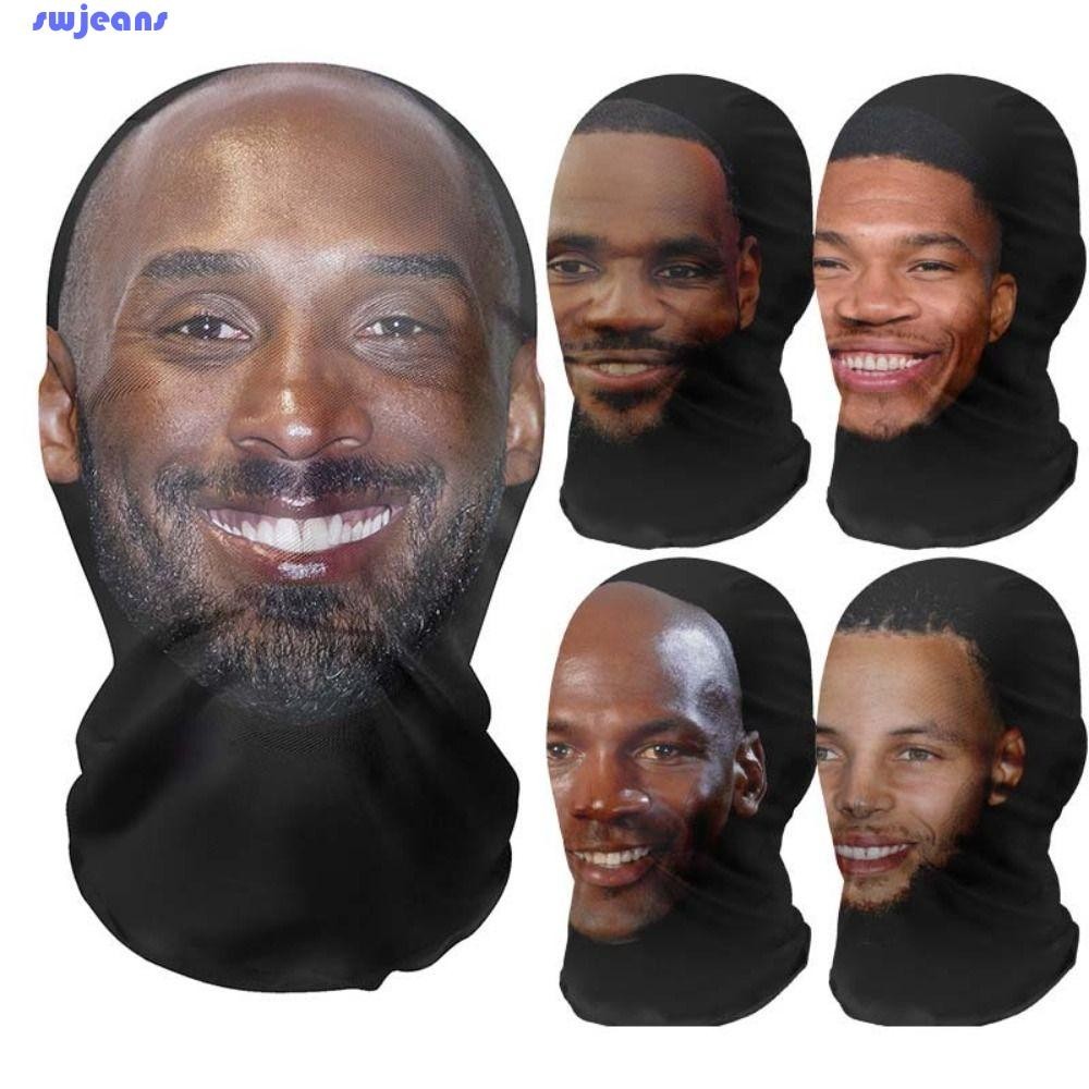 SWJEANS 3D Seamless Mask, Funny Face Printed Head Scarf 3D Printed Face Mask, Gaiter Famous Person Ice Silk Sunscreen Ice Silk Head Mask Unisex