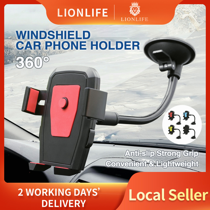 [SG] 360 Degree Car Mount Phone Holder Auto Lock Strong Suction Extendable for GPS Navigation Dashboard Windshield