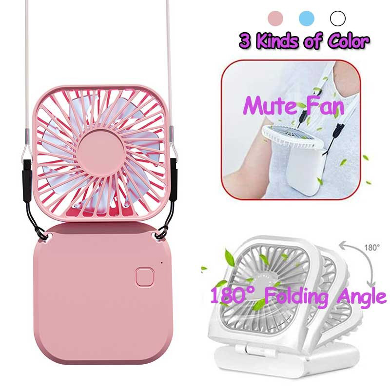 FOLDABLE MINI HANGING NECK FAN, USB RECHARGEABLE MINI FAN 3 LEVEL SPEED WIN